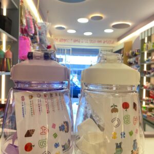 Garrafa Água 1,3 L Transparente com Alça e Canudo