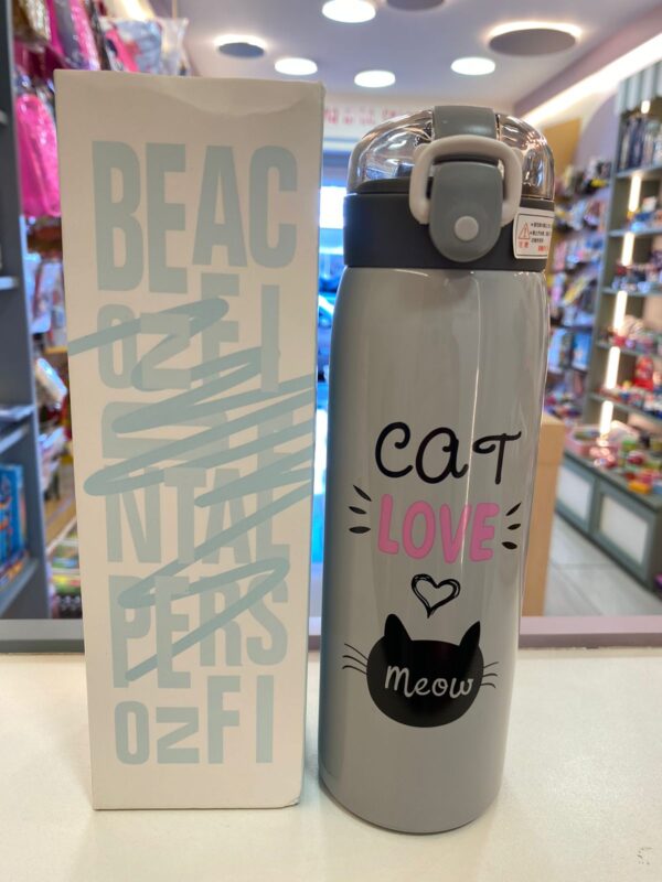 Garrafa Térmica com Canudo Meow 500ml