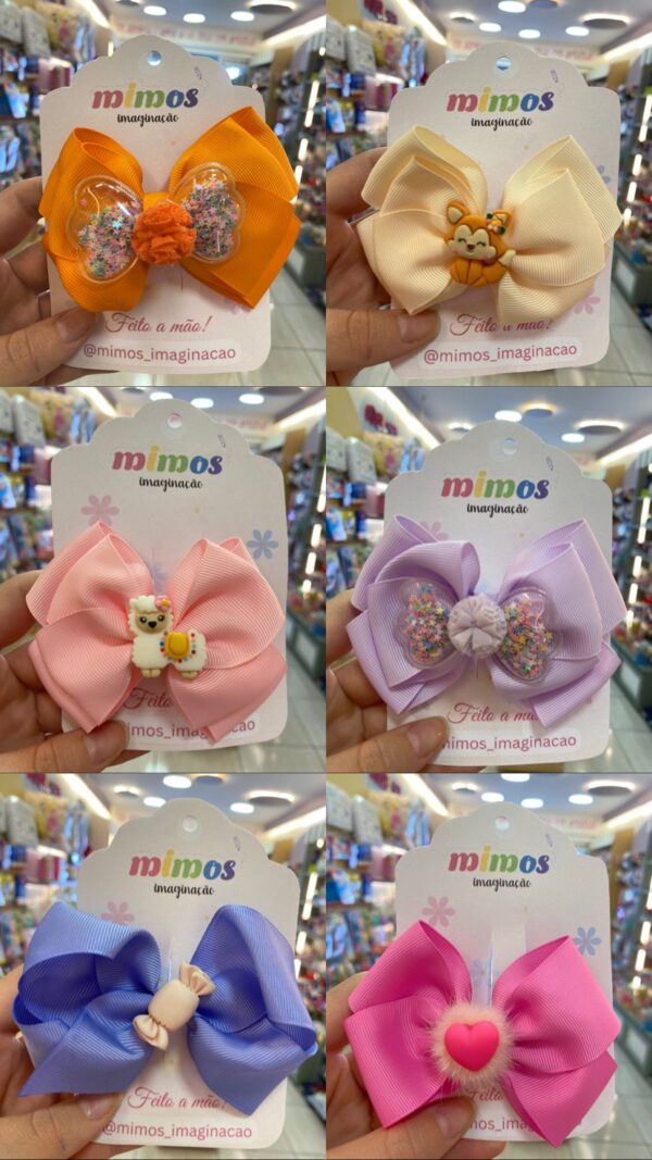 Laço de Cabelo Infantil Grande com Aplique