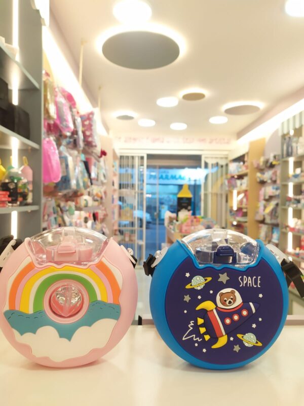 Garrafa de Água Infantil Donuts com Canudo e Alça 380ml