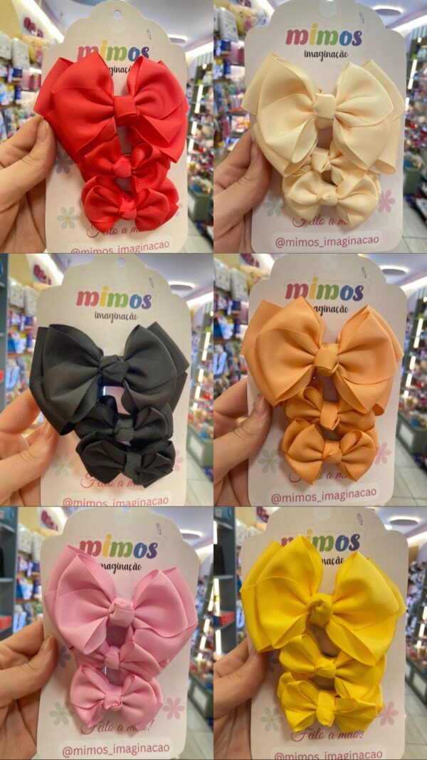 Kit Laço de Cabelo Infantil 3 Peças