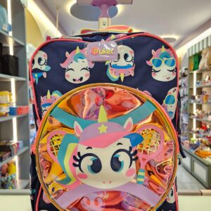 Mochila com Rodinha Média Unicórnio Tênis Puket