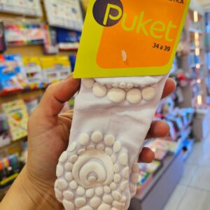 Meia Esportiva Hidroginástica Antiderrapante Unissex Branca Puket | 34-39