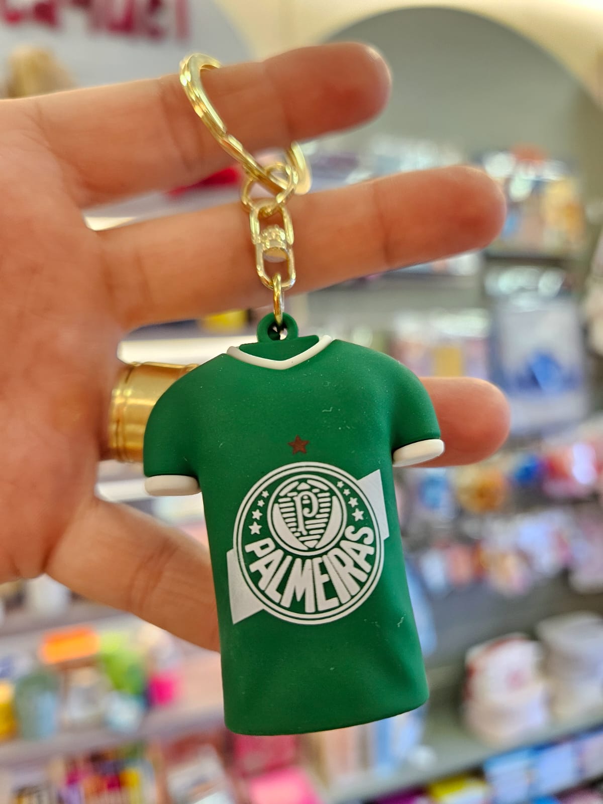 Chaveiro Time Oficial Formato Camisa Palmeiras em PVC 6cm Mileno