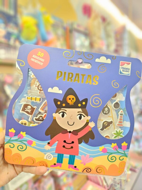 Livro Infantil Coleção Livro com Adesivos Fofinhos Happy Books: Piratas