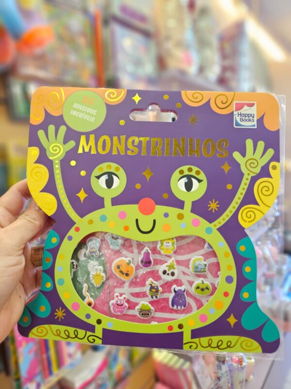 Livro Infantil Coleção Livro com Adesivos Fofinhos Happy Books: Monstrinhos
