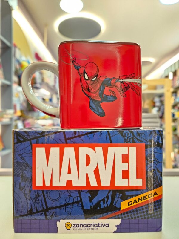 Caneca de Cerâmica Cubo Homem Aranha Marvel 300ml Zonacriativa