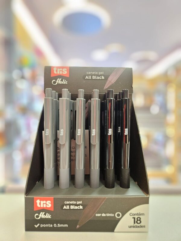 Caneta Gel Holic All Black 0.5mm Tris