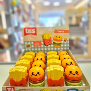 Apontador com Depósito + Borracha Lanches Tris