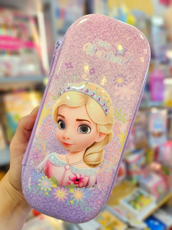 Estojo Escolar Box Rígido 3D com Divisória Little Mermaid