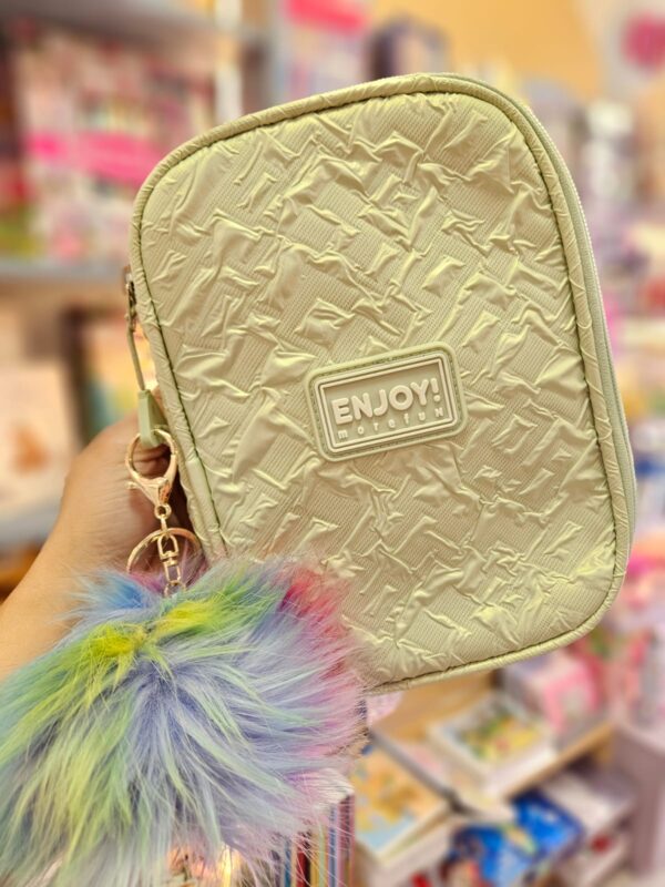 Estojo Box Grande Pompom Cor Verde Enjoy