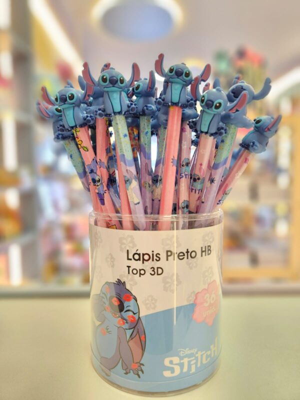 Lápis Preto HB Top 3D Stitch Disney Molin