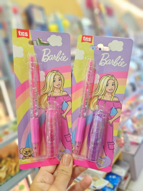 Kit Escolar 2 Peças Borracha Batom + Lapiseira 0,7mm Barbie Tris