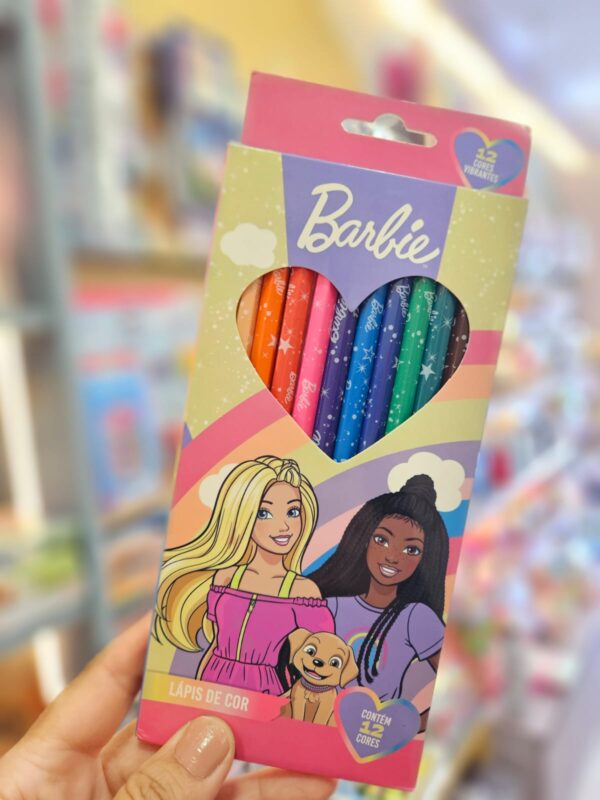 Lápis de Cor Sextavado Barbie 12 Cores Tris