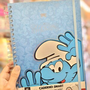 Caderno Smart Universitário Capa Dura 80 Folhas 10 Divisórias Smurfs DAC