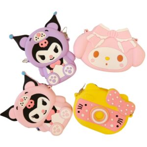 Mini Bolsa Infantil Silicone com Zíper e Alça Regulável Turma Hello Kitty Sanrio