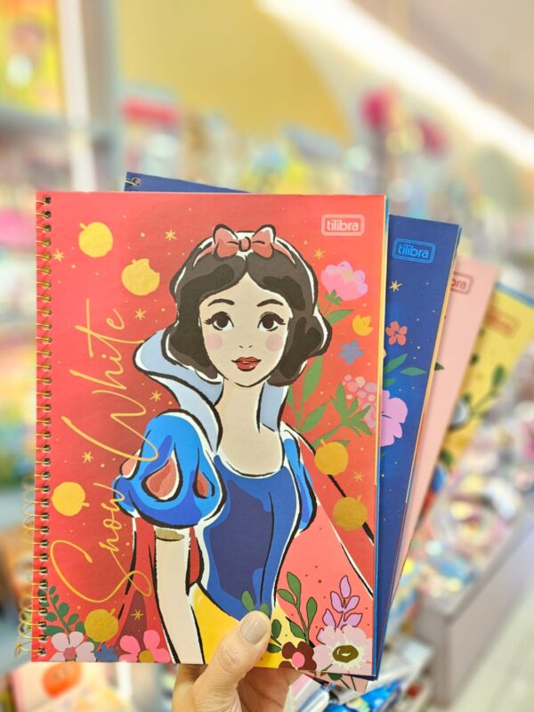 Caderno Espiral Universitário 01 Matéria Capa Dura 80 Folhas Connect Branca de Neve Disney Tilibra