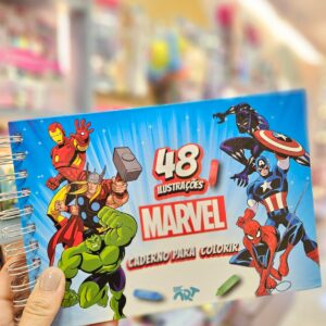 Caderno de Desenho para Colorir Capa Dura Smart 48 Folhas Avengers Marvel DAC