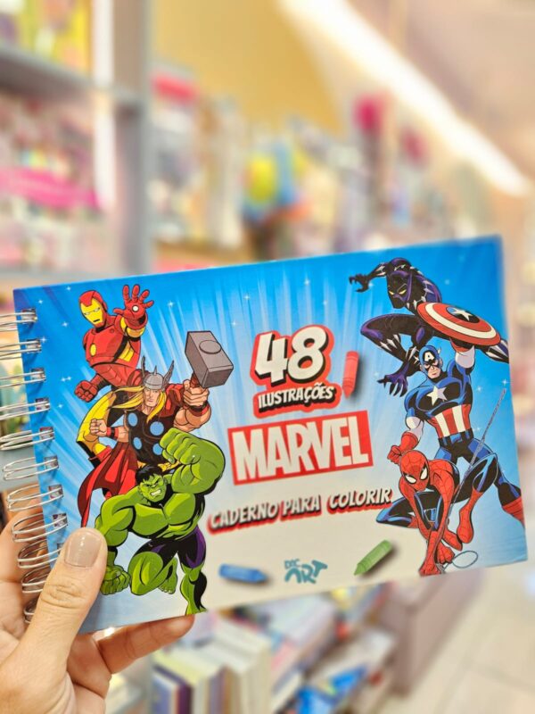 Caderno de Desenho para Colorir Capa Dura Smart 48 Folhas Avengers Marvel DAC