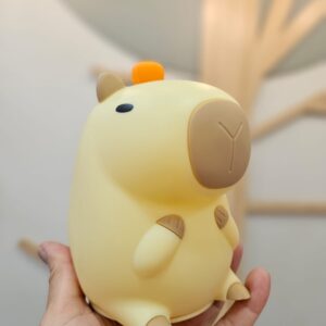 Luminária de Mesa de Silicone Capivara Laranjinha Com Timer de Sono