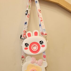 Mini Bolsa Infantil Silicone com Zíper e Alça Regulável Pop-it Star Rabbit