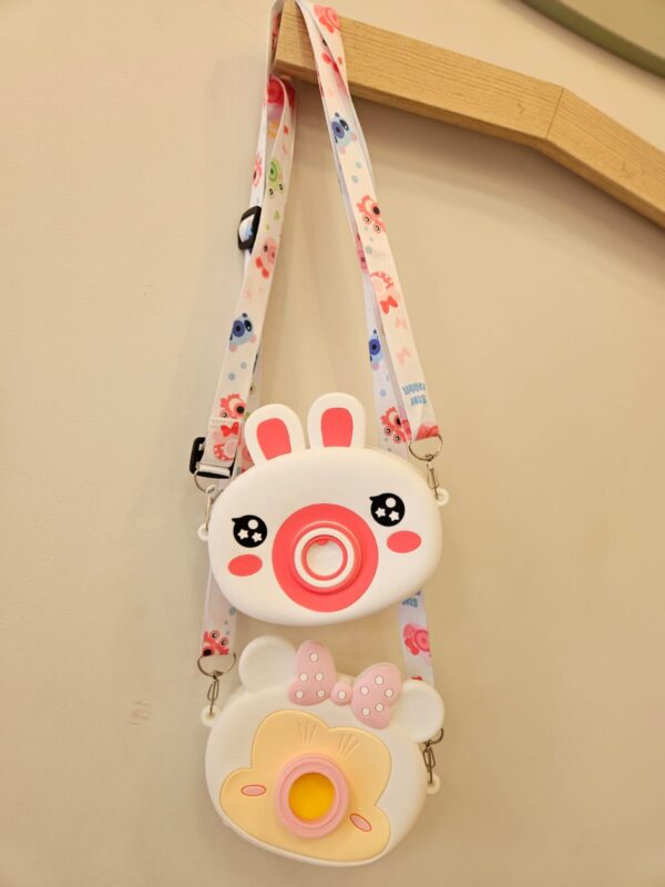 Mini Bolsa Infantil Silicone com Zíper e Alça Regulável Pop-it Star Rabbit