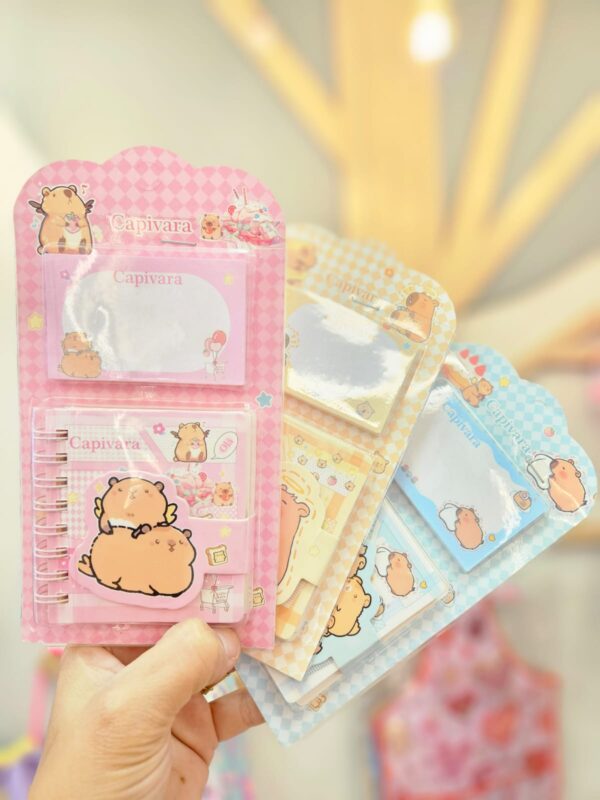 Kit Caderneta e Bloco de Anotação Capivara