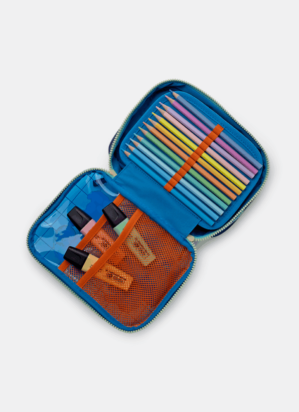 Estojo Box Grande com Divisória Tubarão Futevôlei Azul Marinho Puket - Imagem 5