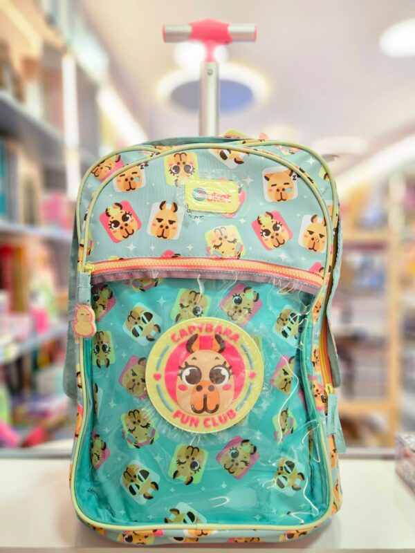 Mochila com Rodinha Grande Capivara Verde Água Puket