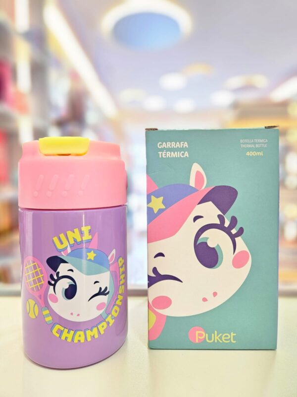 Garrafa Térmica com Canudo Unicórnio Tênis 500ml Puket