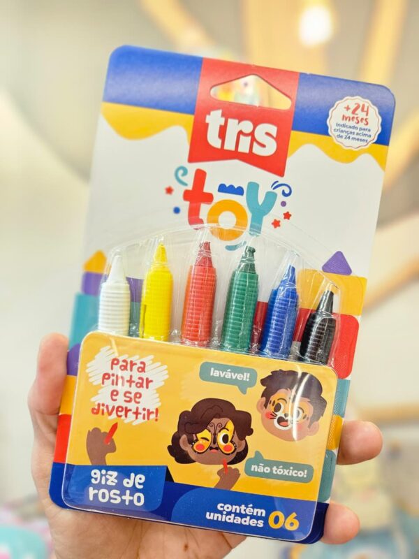 Giz de Rosto Pintural Facial Toy com 6 Cores Tris