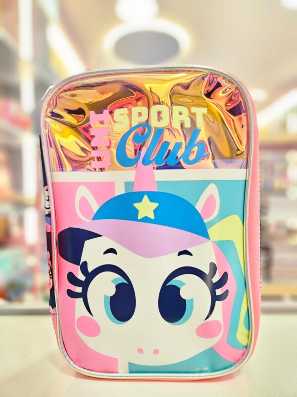 Estojo Box Grande com Divisória Unicórnio Tênis Azul Marinho Puket