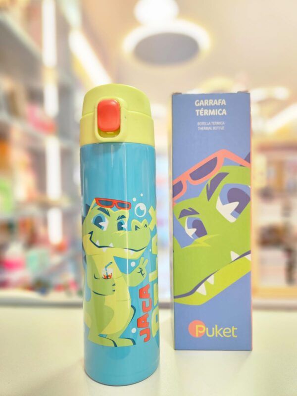 Garrafa Térmica Jacaré Relax Azul 420 ml Puket