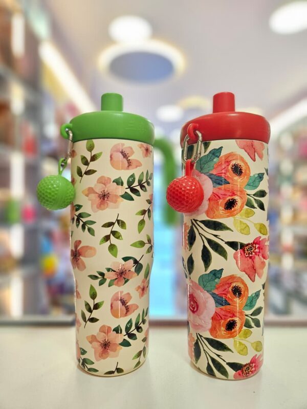 Copo Térmico com Tampa e Canudo 900 ml Flower Cup