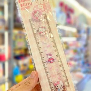 Régua Dobrável Acrílica com Glitter Hello Kitty