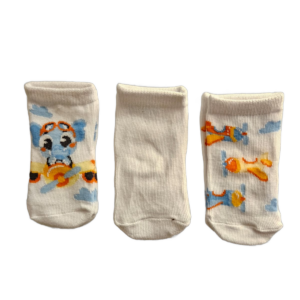 Kit com 3 Meias Cano Curto Menino Puket Tamanho: 05 a 08 Meses