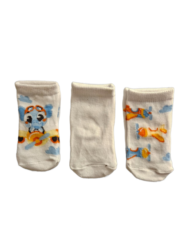 Kit com 3 Meias Cano Curto Menino Puket Tamanho: 05 a 08 Meses