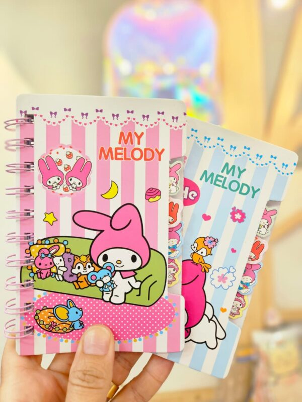Caderneta de Anotação 14x10 cm com Divisórias My Melody Sanrio