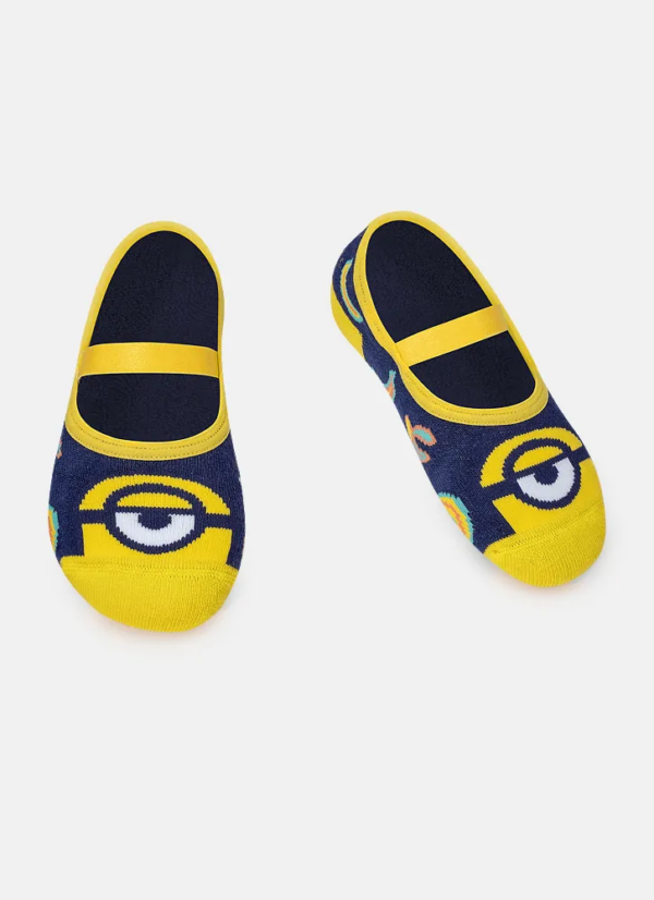 Meia Sapatilha Antiderrapante Minions Puket Tamanho: 28 a 33