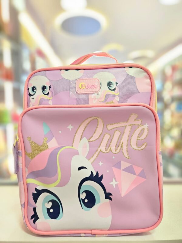 Lancheira Térmica com Bolso Frontal Unicórnio Diamante Lavanda Puket