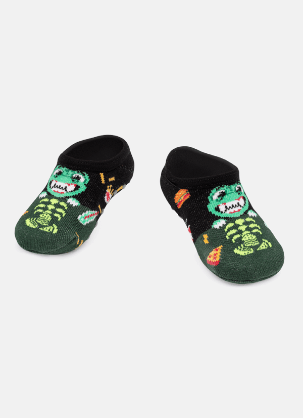 Meia Sapatilha Antiderrapante Dino Food Puket Tamanho: 28 a 33