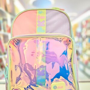 Mochila de Costas Grande Color Block Menina Rosa Puket