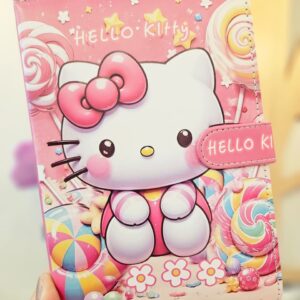 Caderno de Anotação Pequeno com Fecho Sanrio Hello Kitty
