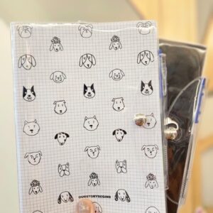 Kit Caderno de Anotação Pequeno com Caneta Capa PVC Transparente