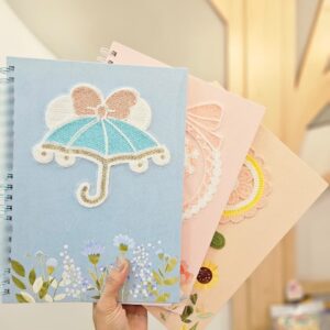 Caderno Espiral Universitário 80 Folhas Capa Dura Bordado Luxo