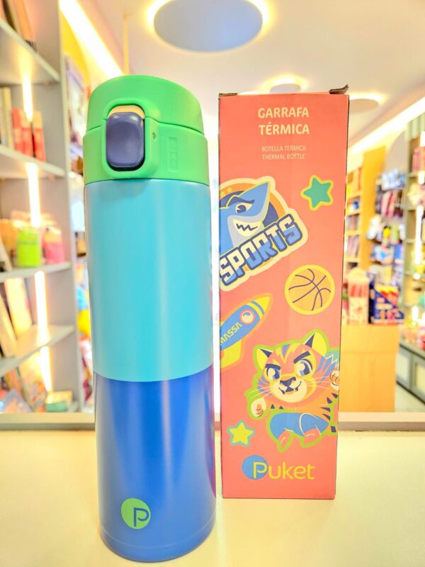 Garrafa Térmica Color Block Azul Puket