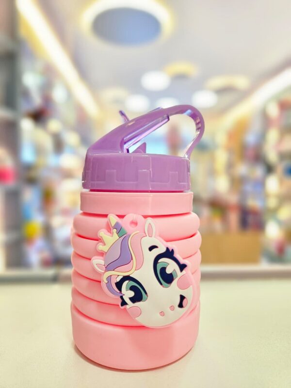 Garrafa Dobrável Silicone Unicórnio Diamante Lavanda Puket