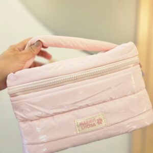 Necessaire Grande Feminina Puffer Rosa Florie