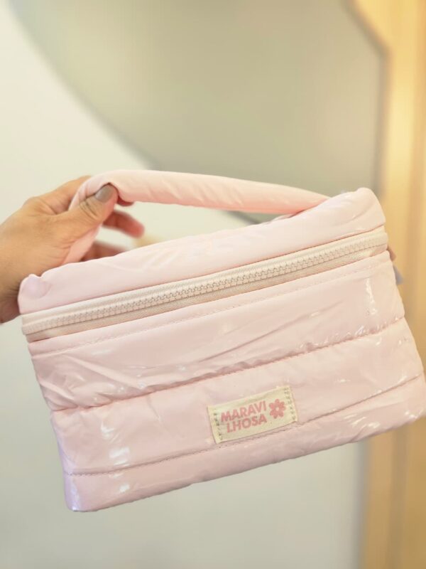 Necessaire Grande Feminina Puffer Rosa Florie