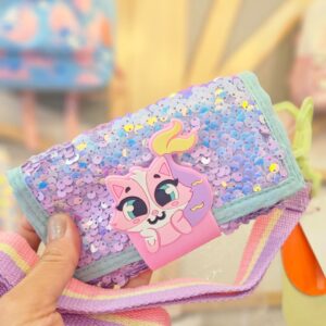 Carteira Paetê Gata Sereia Lavanda Puket